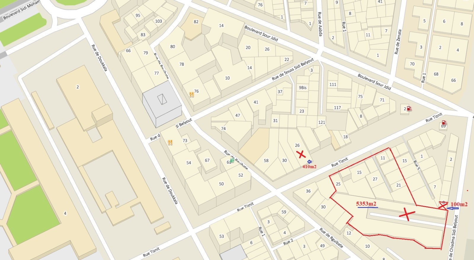 Terrains à vendre 5353m2 lieu stratégique à  Casablanca